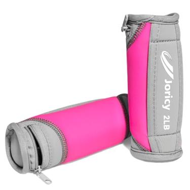 Imagem de Pesos de mão para mulheres e homens, 900 kg cada peso, conjunto de 2 halteres removíveis para caminhada com alça de mão para casa, academia, exercícios, corrida, aeróbica, rosa vermelha