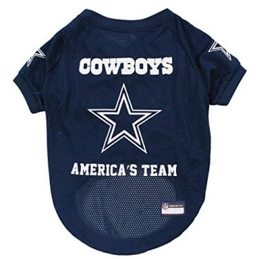Imagem de Camiseta NFL DALLAS COWBOYS RAGLAN "JERSEY "America's Team" - Média. Camiseta de futebol mais fofa para cães e gatos
