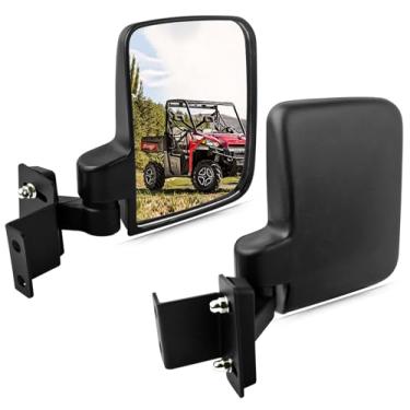 Imagem de Espelho retrovisor lateral Ranger compatível com Polaris Ranger 500 570 900 2013-2023, compatível com retrovisores laterais Ranger Cab Lock N Ride da UNIGT (NÃO PARA BARRAS DE ROLO REDONDAS)