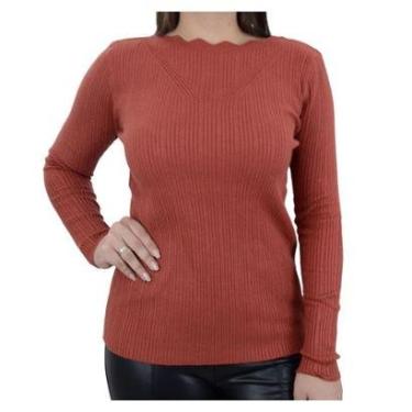 Imagem de Blusa Feminina Facinelli Tricot Marrom Terra Cota - 650936-Feminino