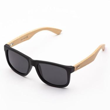 Imagem de Óculos De Sol Unissex Haste De Bambu Justin- Óculos Sunrise, Preto