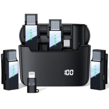 Imagem de Microfone de Lapela Sem Fio Omnidirecional - 4 Canais, 4TX, para Andro
