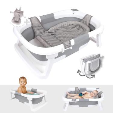 Imagem de Banheira Bebê Dobrável Bebeleh com Suporte para Recém-Nascido