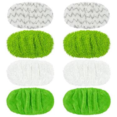 Imagem de Pacote com 8 almofadas de esfregão de microfibra para esfregões Swiffer XL panos de esfregão reutilizáveis úmidos e secos compatíveis com Swiffer Sweeper XL, refil de reposição lavável XL para todas
