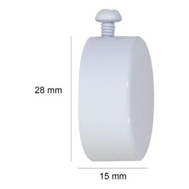 Imagem de Ponteira Cap Para Varão De Cortina Vettra 28mm Branca Com Tampa