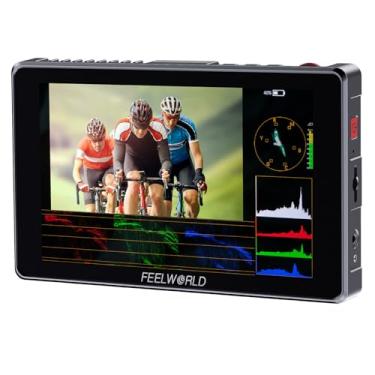 Imagem de FEELWORLD S7 17.8 cm 1600nit Alto Brilho 12G-SDI Câmera Campo DSLR Monitor Touchscreen com Forma de Onda HDR Suporte HDMI SDI Cross Conversion e 3D LUT Out Alumínio