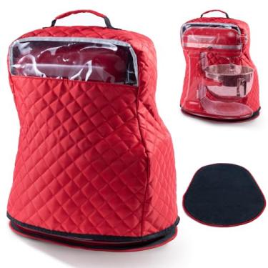 Imagem de BAGSPRITE Capa de batedeira com controles deslizantes de eletrodomésticos compatível com mixer KitchenAid de 4,5/5 litros com bolsos para acessórios e acessórios de auxílio de cozinha