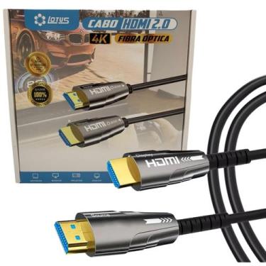 Imagem de Cabo Hdmi Fibra Optica 2.0 60hz 4k 5 Metros 19 Pinos  - Lotus
