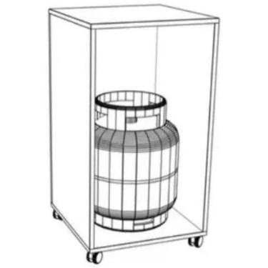 Imagem de Aparador Mesa P Cozinha Porta Filtro Esconde Botijão De Gás