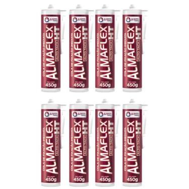 Imagem de Kit 8 Cola de Fixação Imediata Adesivo Espelho Ht400 Alto Tack Almafle