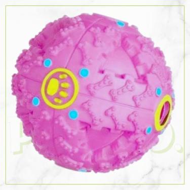 Imagem de Bola Interativa Resistente com Porta Petisco e Som para Cachorros - Pe