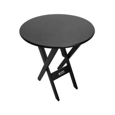 Imagem de Mesa Dobrável De Madeira Redonda 70cm Preta - Tarimatã