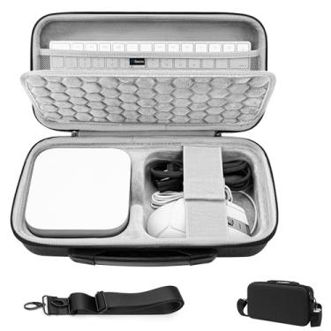 Imagem de Geekria Capa rígida para transporte de viagem, compatível com Apple 2024 Mac mini M4/Mini M4 Pro, adequada para teclado mágico, mouse, trackpad e acessórios (cinza escuro)