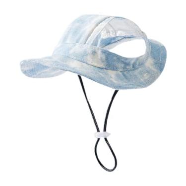 Imagem de Gralara Viseira solar para animais de estimação, proteção solar, moderna, portátil, macia e confortável, chapéu esportivo para animais de estimação, boné de, M