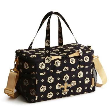 Imagem de Vera Bradley Recycled Lighten Up NFL Cooler, New Orleans Saints em bandana preta/dourada