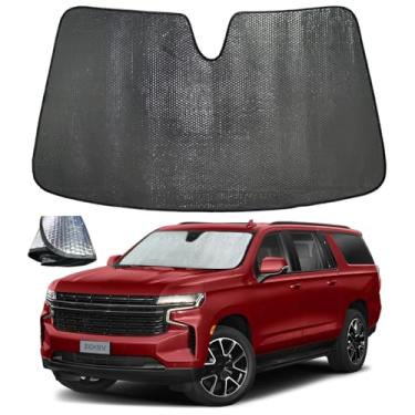Imagem de ZOIBV Para-brisa para Chevrolet Chevy Suburban 2021-2024 - 5 camadas bolha dobrável janela frontal viseira acessórios - bloqueia calor e raios UV