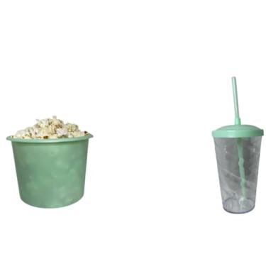 Imagem de Kit Cinema 50 balde 1,5L Pipoca + 50 copos Twister Colorido 400ml (VERDE-BEBÊ)
