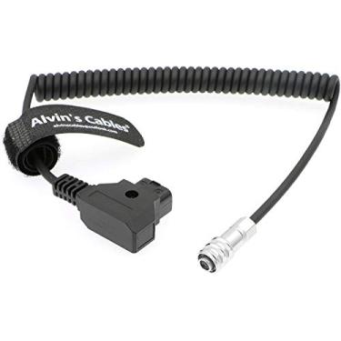 Imagem de Cabo de alimentação de torneira para BMPCC 4K para D da Alvin's Cables para câmera de cinema Blackmagic com bolso de montagem em V em ouro 4K Weipu 2 pinos fêmea para P, coiled cable, coiled cable 1