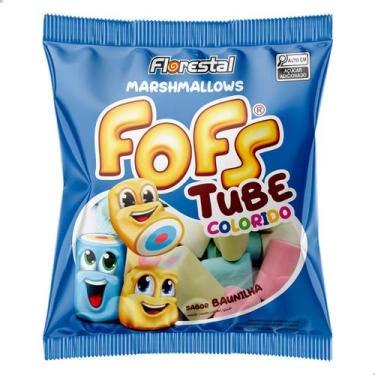 Imagem de Marshmallow Fofs Tube Colorido sabor Baunilha Pacote 220g com 44 un Fl