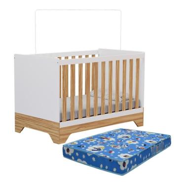 Imagem de Berço Americano Popy Retrô 3 em 1 com Colchão Baby Physical - Móveis Peroba