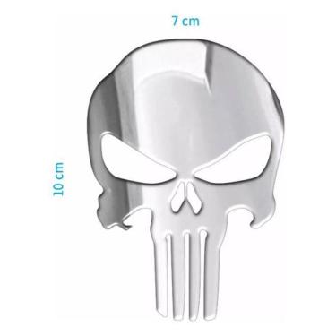 Imagem de Adesivo Punisher Carro E Moto Cromado E Resinado Res03