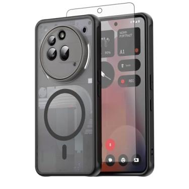 Imagem de Asuwish Capa para celular Nothing Phone (3a) Pro, compatível com Magsafe Magnetic, translúcido fosco antiimpressão digital, capa protetora à prova de quedas de grau militar 3 a feminino masculino