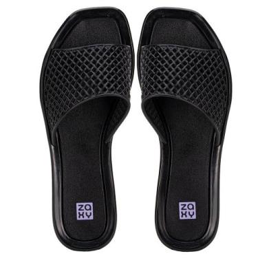 Imagem de Chinelo feminino slide mesh zaxy 19125, Preto, 35
