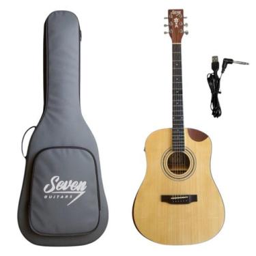 Imagem de Violão Eletroacústico Seven SVE 70 NT Natural Com Bag - Seven Guitars