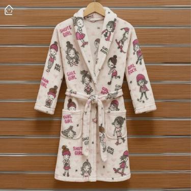 Imagem de Roupão Infantil Menino e Menina Microfibra Plush Frio Inverno Super Ma