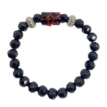 Imagem de Pulseira Exu Firma Preto Cristal E Silicone