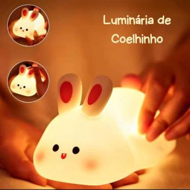 Imagem de Luminaria Coelho Silicone Noturna Temporizador Usb Crianças - Top Rio