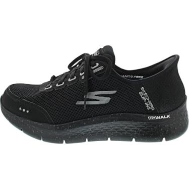 Imagem de Skechers Tênis masculino Hands Free Slip-ins Go Walk Flex - 100% à prova d'água, Preto/preto, 42
