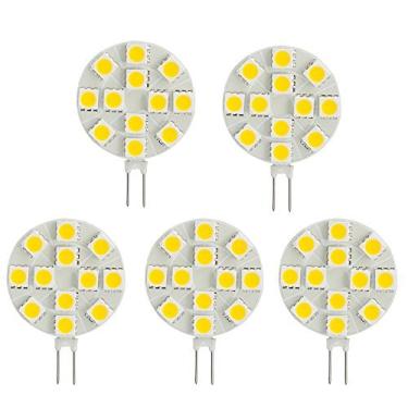 Imagem de HERO-LED SG4-12T-WW27 Lâmpada de substituição de halogênio de disco LED G4 com pino lateral, 2,4W, 20-25W igual, branco quente 2700K, pacote com 5 (não regulável)