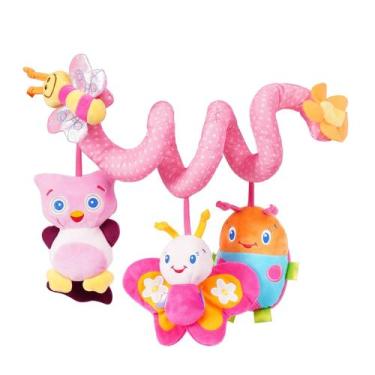 Imagem de Brinquedos de carrinho de bebê Jollybaby com caixa de música rosa