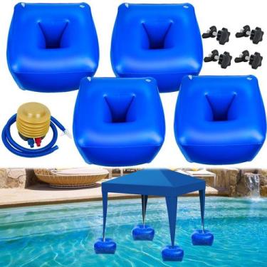 Imagem de Kit flutuador de dossel inflável Fantang Blue para piscina e lago