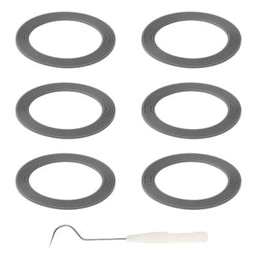 Imagem de 6 Peças de Juntas Substituição para Liquidificador, Anel Vedação de Silicone Preto Peças Substituição com Gancho Compatível com o Liquidificador Portátil Ninja BC151 Series