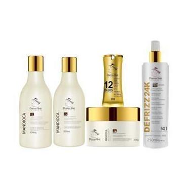 Imagem de Kit Dama Hair Mandioca Power Tratamento Capilar Intensivo Cabelos Fort