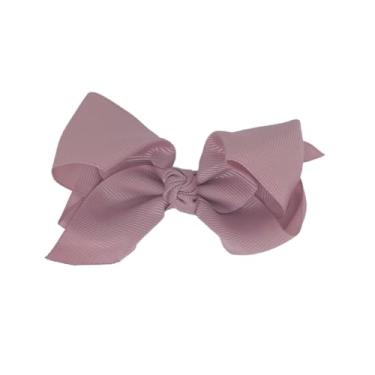 Imagem de Laço Boutique Infantil Tamanho P 7x3 Cm em Gorgorão com Presilha Bico de Pato e Diversas Cores (Rose)
