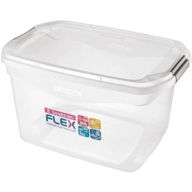 Imagem de Caixa Organizadora Plástico Transparente 29 Litros Sanremo