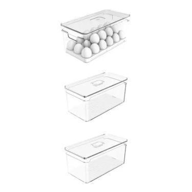 Imagem de Kit Organizadores Geladeira Porta Ovos 36 Ovos E 2 Porta