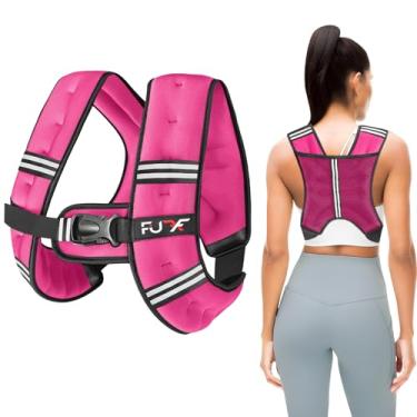 Imagem de FUFF Colete feminino com peso de 4,5 kg, colete para caminhada, treinamento de força, colete de peso para mulheres, homens, colete corporal, listrado, refletivo, fitness para treino, corrida, corrida