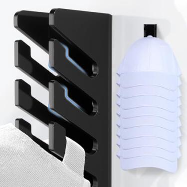 Imagem de 2 pacotes de suporte de chapéu de acrílico na parede - organizador de boné de beisebol sem broca para parede, adesivo forte e transparente, suporte para chapéu, suporte para armário, porta, quarto