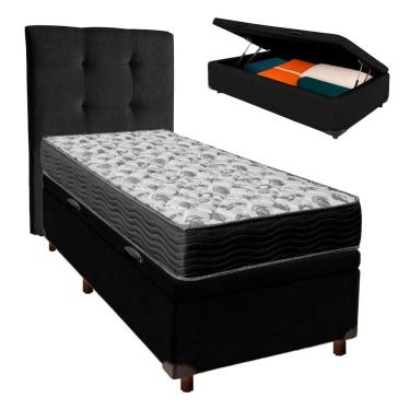 Imagem de Kit Cabeceira + Cama Box Bau + Colchão Solteiro D33 Iso100 Ortobom