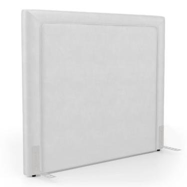 Imagem de Cabeceira Cama Box Casal Padrão Alba 140cm com Frame Couríssimo Branco - Desk Design