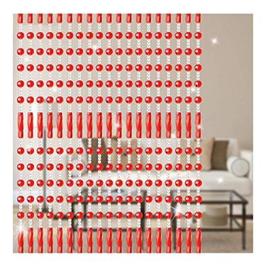 Imagem de OKUOKA Cortinas Cortina de Contas Vidro Cristal Transmissão de Luz Decoração Cortina Pendurada Sala de Estar Corredor Cortina de Porta, Uma Variedade de Estilos Tamanhos Personalizáveis (Cor: B