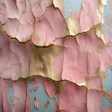 Imagem de Quadro Decorativo Arte Abstrata Pink e Gold Textura Moderno para Sala Quarto Escritório 30x30cm