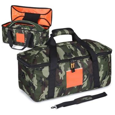 Imagem de YUULNMOP Bolsa para alto-falante compatível com JBL Boombox 4/Boombox 3/2, bolsa portátil de armazenamento de viagem, capa de proteção contra respingos e poeira com alça de ombro ajustável (camuflagem