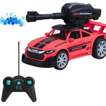 Imagem de Carrinho Controle Remoto Que Dispara Bolinhas De Gel Infantil Elétrico Brinquedo Divertido (Vermelho)