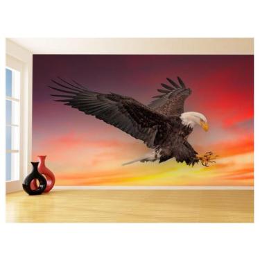 Imagem de Papel De Parede 3D Animais Ave Aguia Voando Céu 3,5M Anm288 - Você Dec