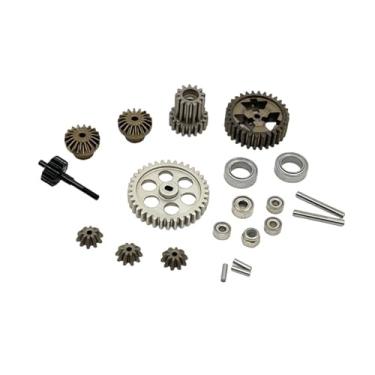 Imagem de Esquirla Conjunto de engrenagens e rolamentos da caixa de câmbio para carro RC, peças de transmissão para veículos de modelismo RC, escala 1:24.